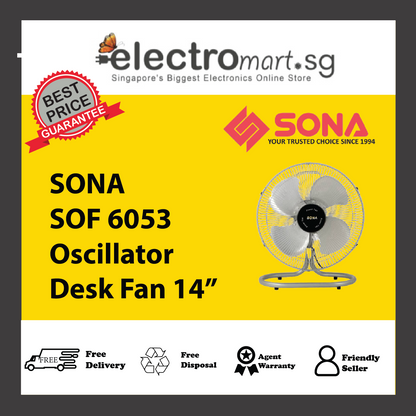 SONA SOF 6053 Oscillator Desk Fan 14”