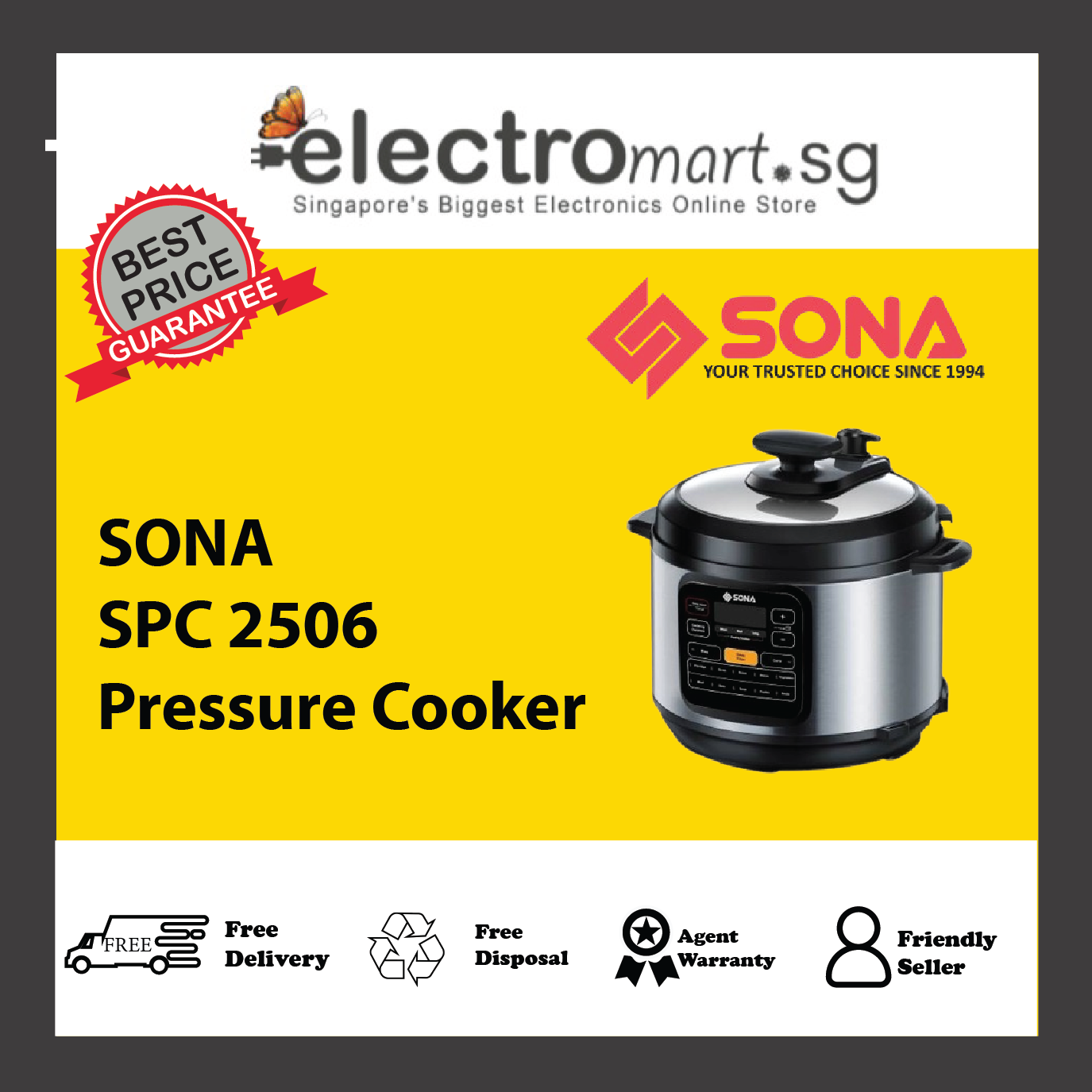 SONA SPC 2506 Pressure Cooker 6L