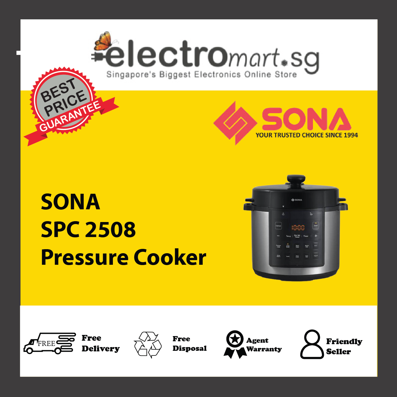 SONA SPC 2508 Pressure Cooker 6L