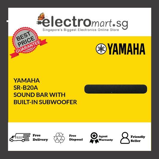 YAMAHA SR-B20A SOUND BAR WITH BUILT-IN SUBWOOFER