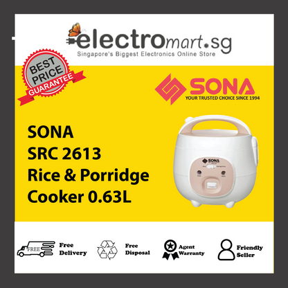 SONA SRC 2613 Rice & Porridge Cooker 0.63L
