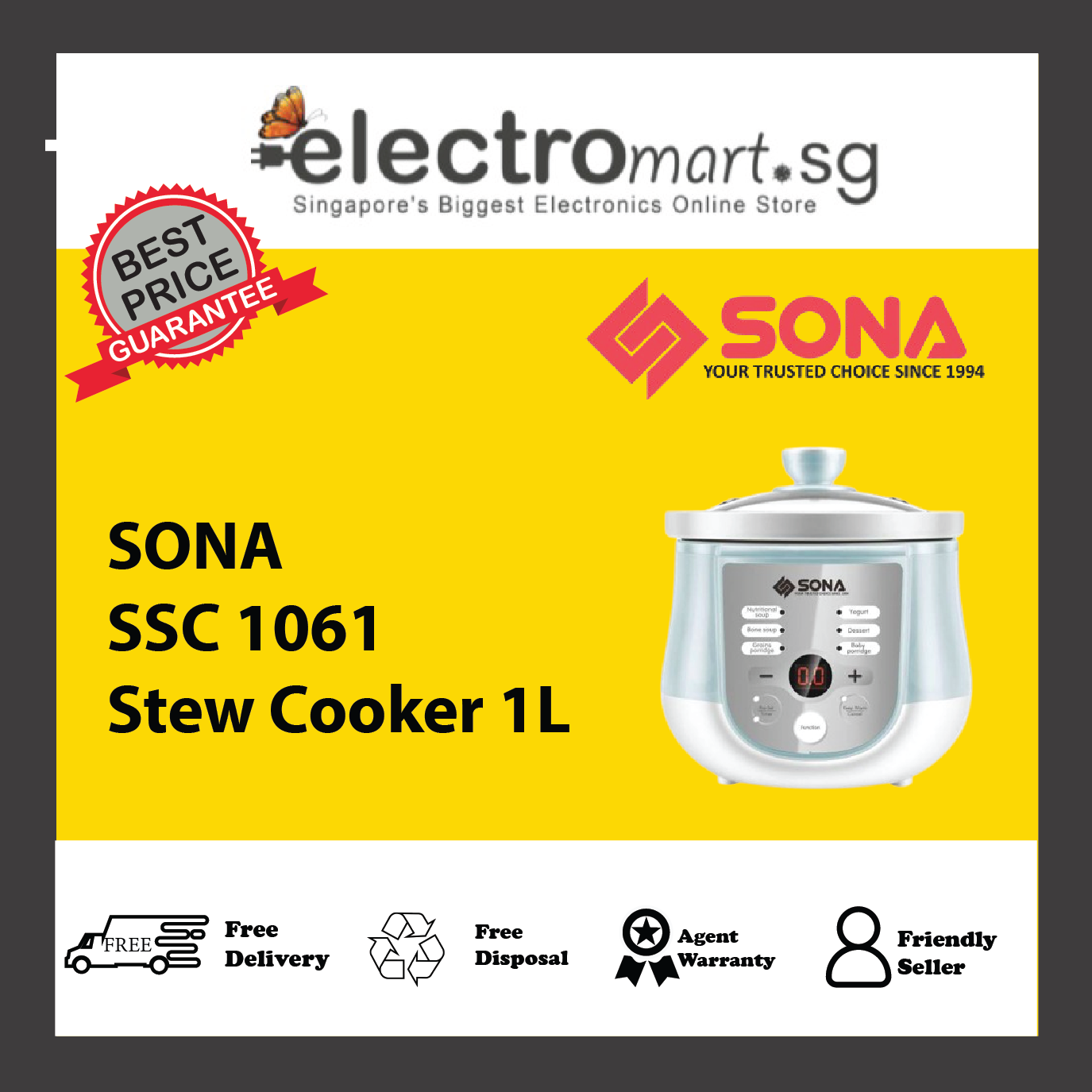 SONA SSC 1061 Digital Stew Cooker 1L