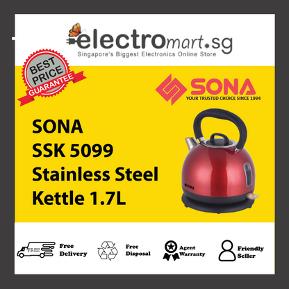 SONA SSK 5099 304 Stainless Steel Kettle 1.7L
