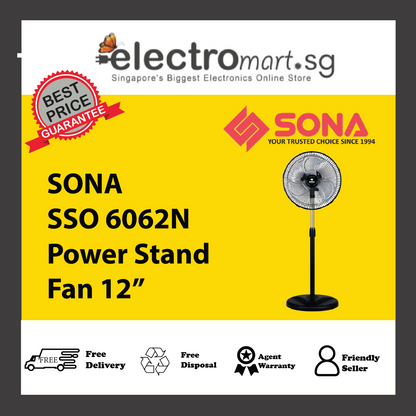 SONA SSO 6062N Power Stand Fan 12”