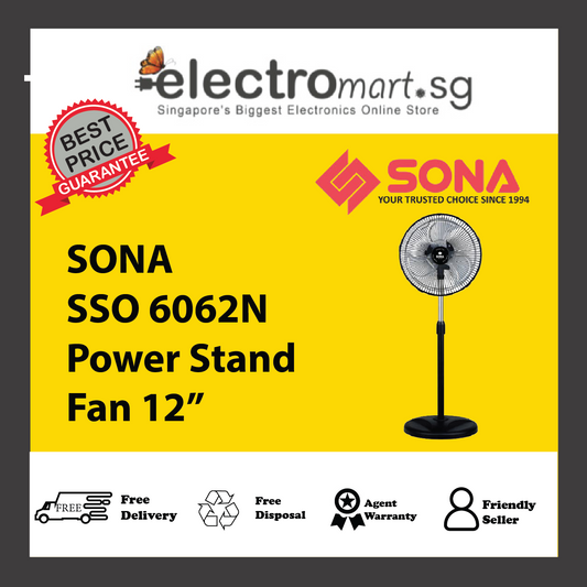 SONA SSO 6062N Power Stand Fan 12”
