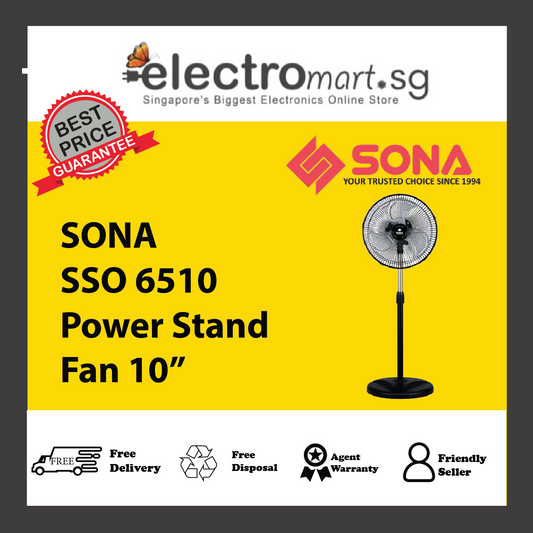 SONA SSO 6510 Power Stand Fan 10"
