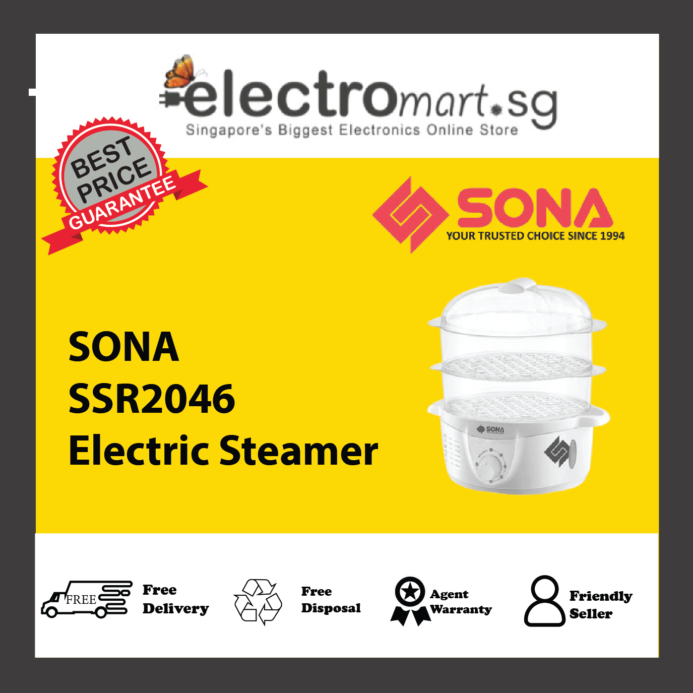 SONA SSR2046 Electric Steamer
