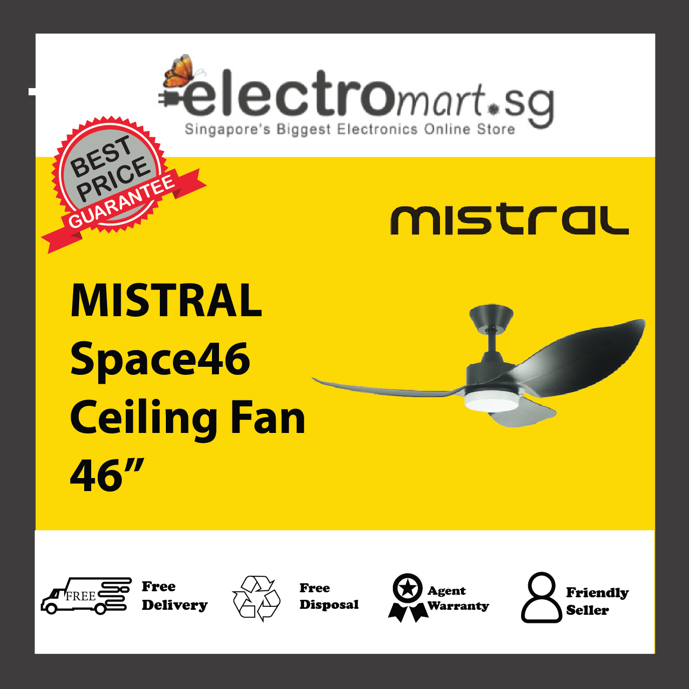 MISTRAL Space46 Ceiling Fan 46”