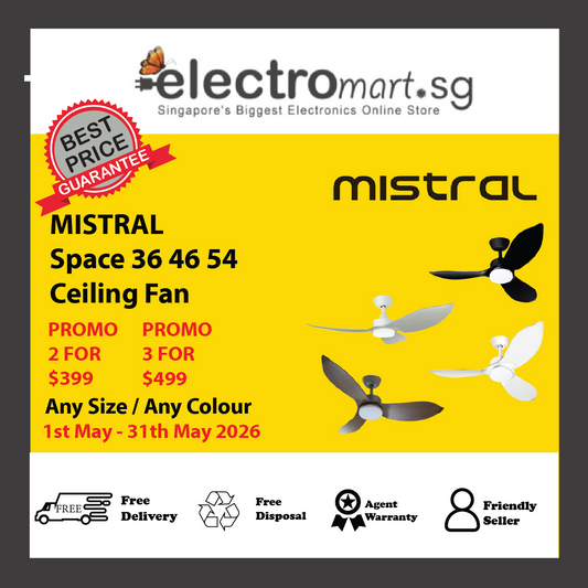 (Installation Available) Mistral Ceiling Fan Space 36 / 46 / 54 PROMO 1st May - 31st May 2026