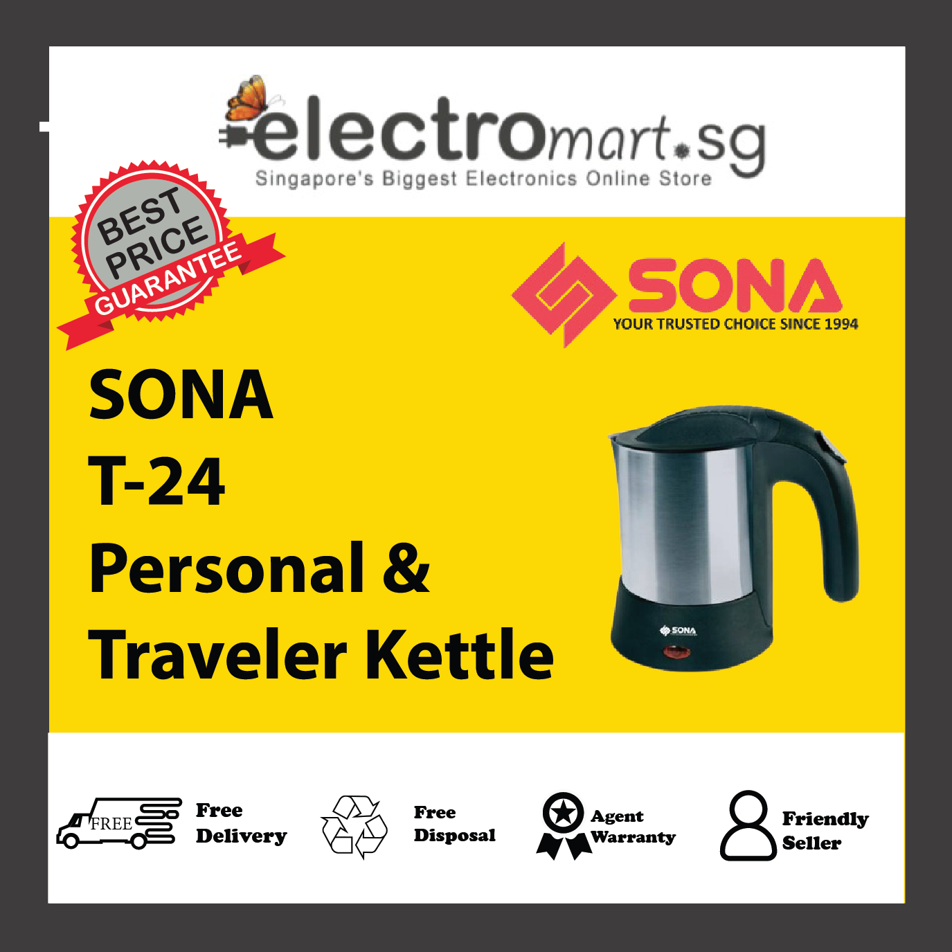 SONA T-24 Personal & Traveler Kettle 0.5L