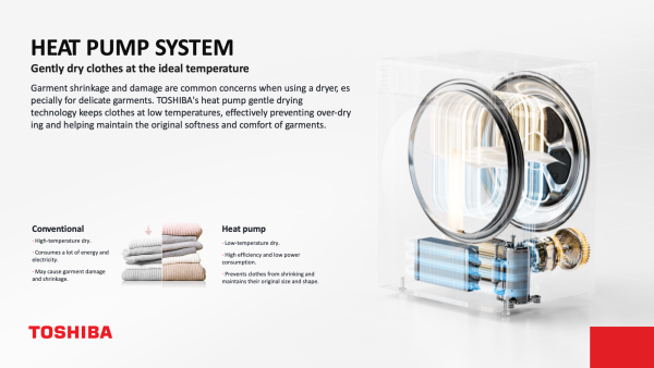 TOSHIBA TD-T37BS90HWS(WT) Heat Pump Dryer 8kg