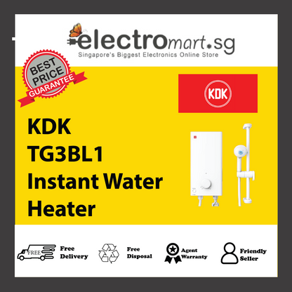 KDK TG3BL1 Instant Water Heater with One Knob Simple Control