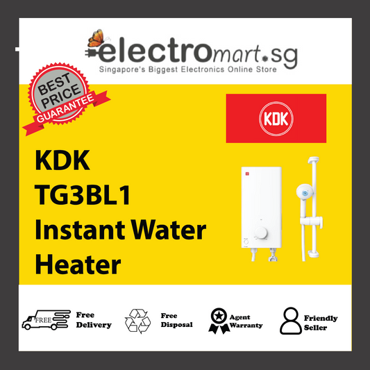 KDK TG3BL1 Instant Water Heater with One Knob Simple Control