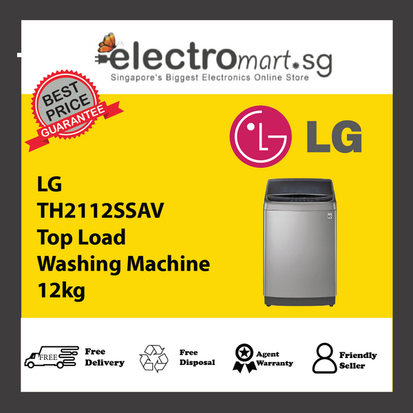 LG TH2112SSAV Smart Inverter Top Load Washing Machine TurboWash3D™ 12KG