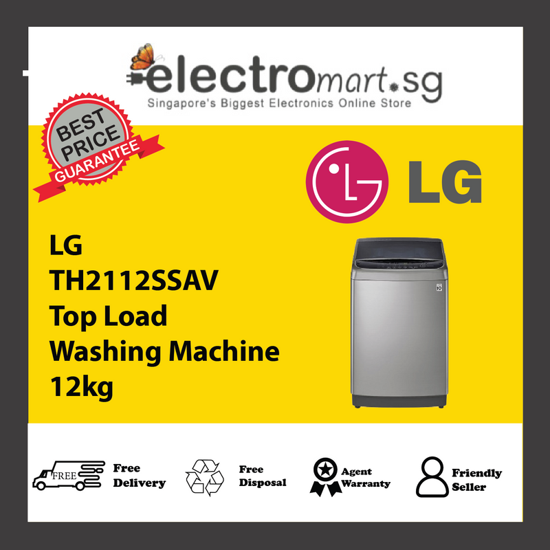 LG TH2112SSAV Smart Inverter Top Load Washing Machine TurboWash3D™ 12KG