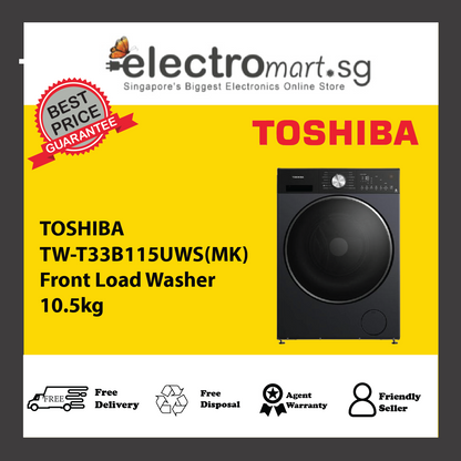 TOSHIBA TW-T33B115UWS(MK) Front Load Washer 10.5kg