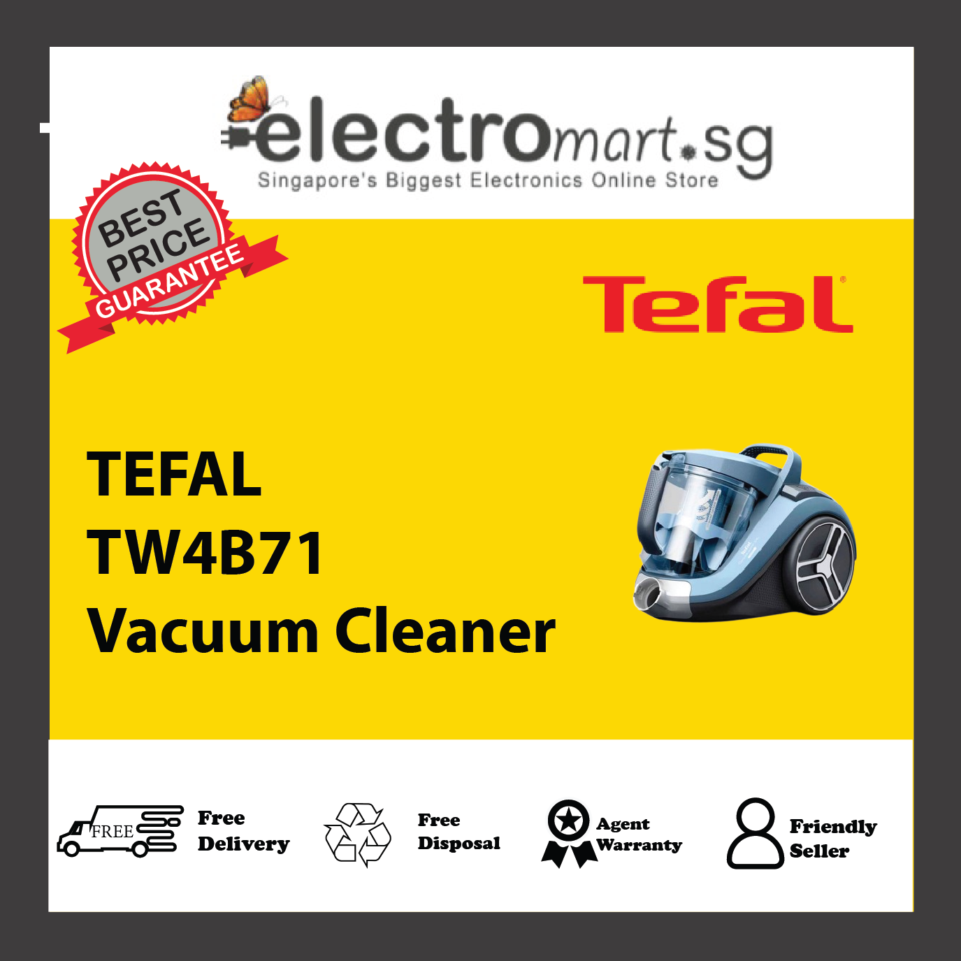 TEFAL TW4B71 XXL Bagless Vacuum Cleaner