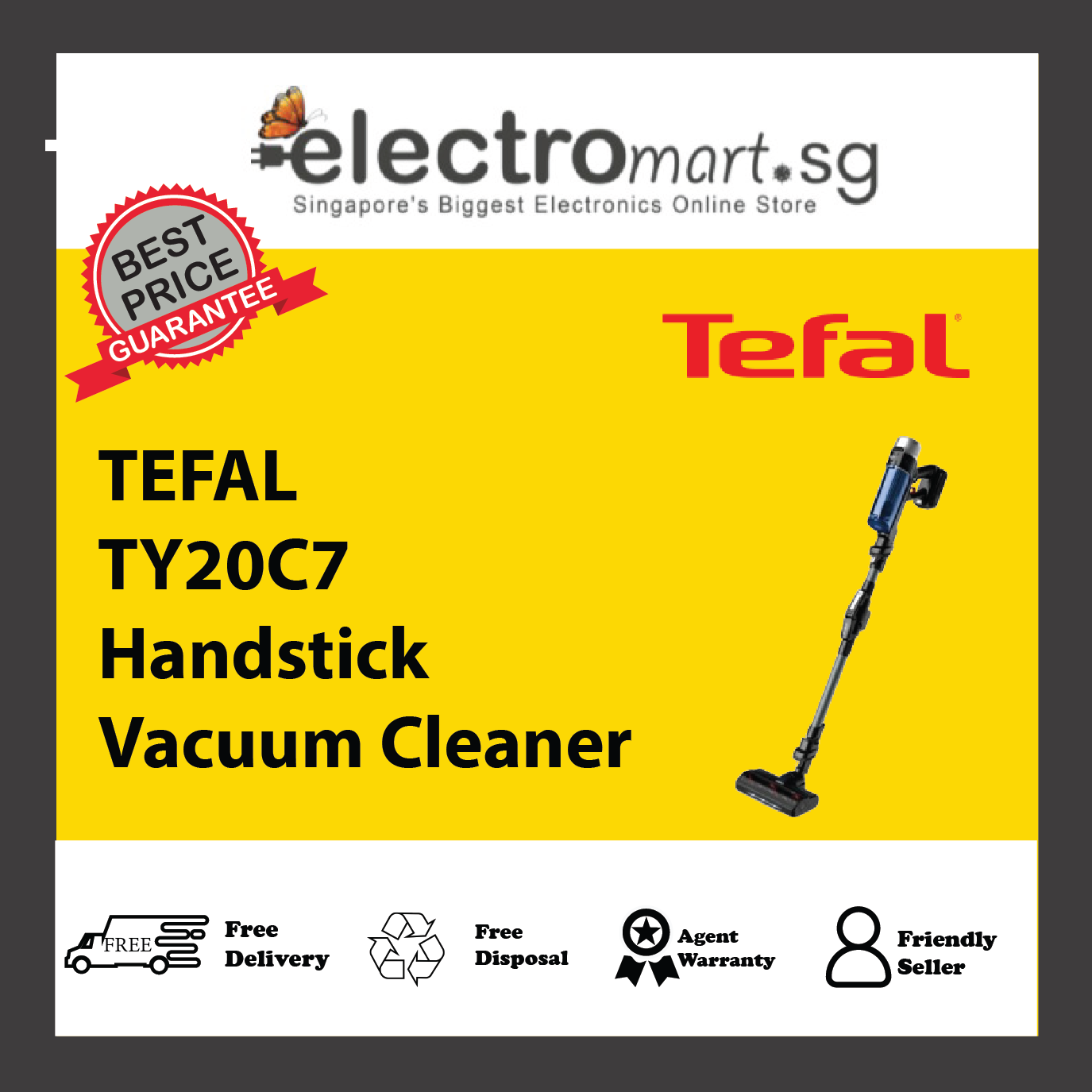 TEFAL TY20C7 X-FORCE FLEX Handstick Vacuum Cleaner