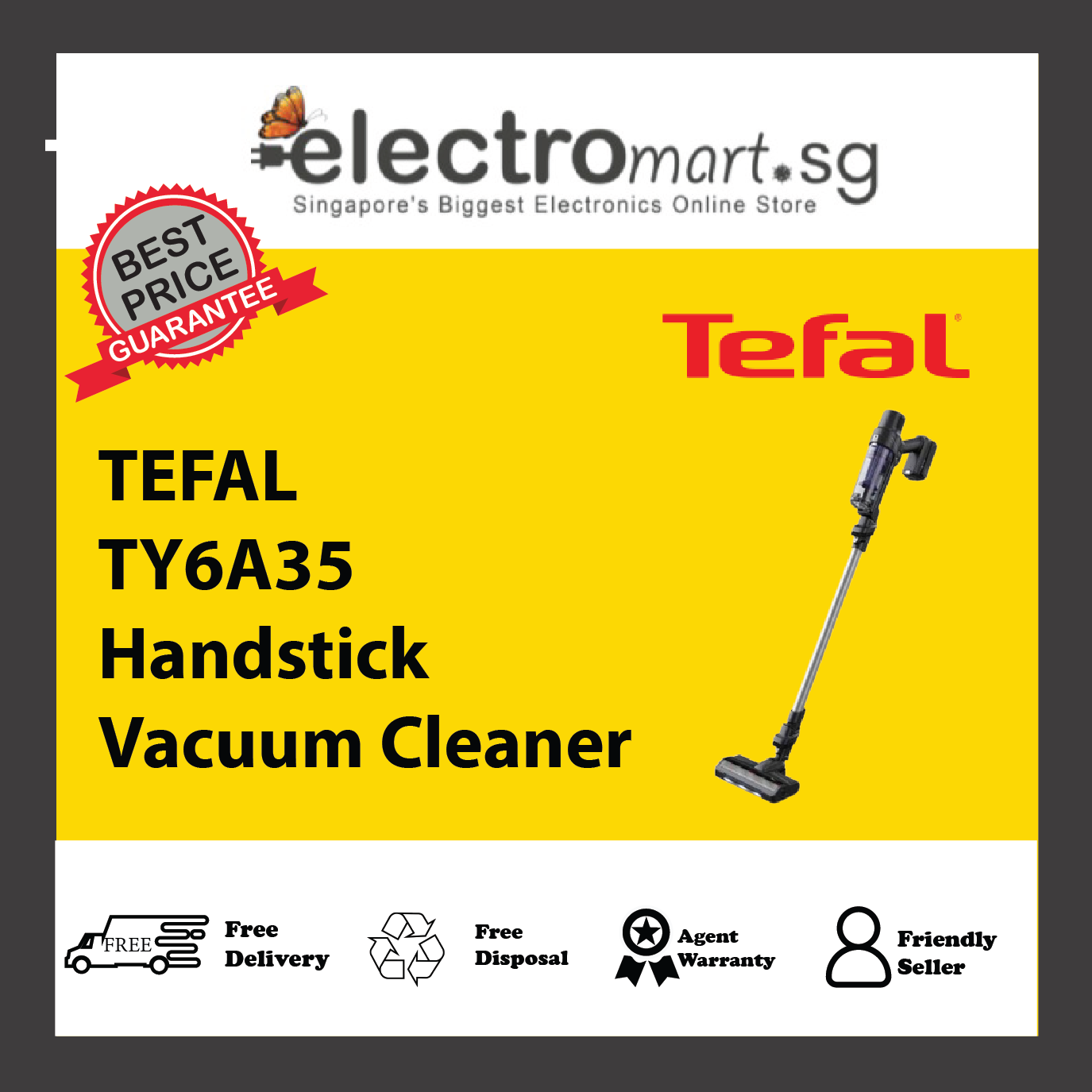 TEFAL TY6A35 X-Pert 7.60 Cordless Handstick Vacuum Cleaner