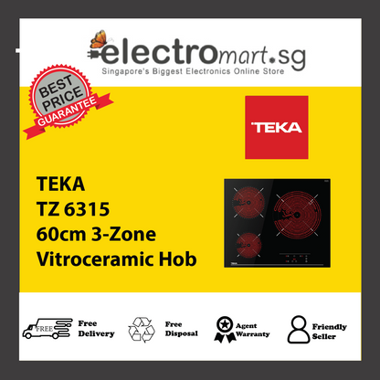 TEKA TZ 6315 60cm 3-Zone Vitroceramic Hob