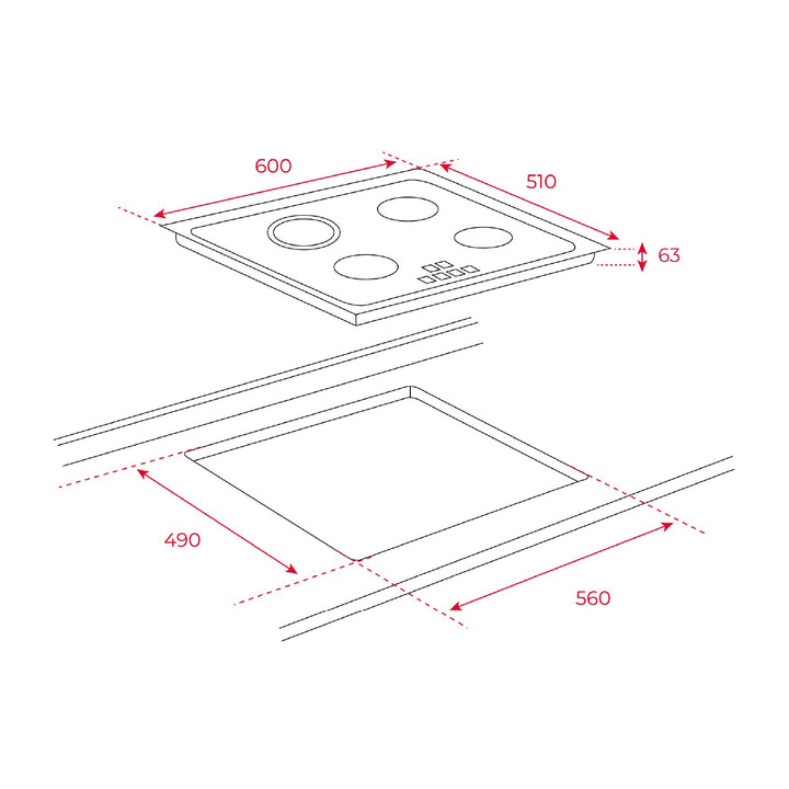 TEKA TZ 6315 60cm 3-Zone Vitroceramic Hob