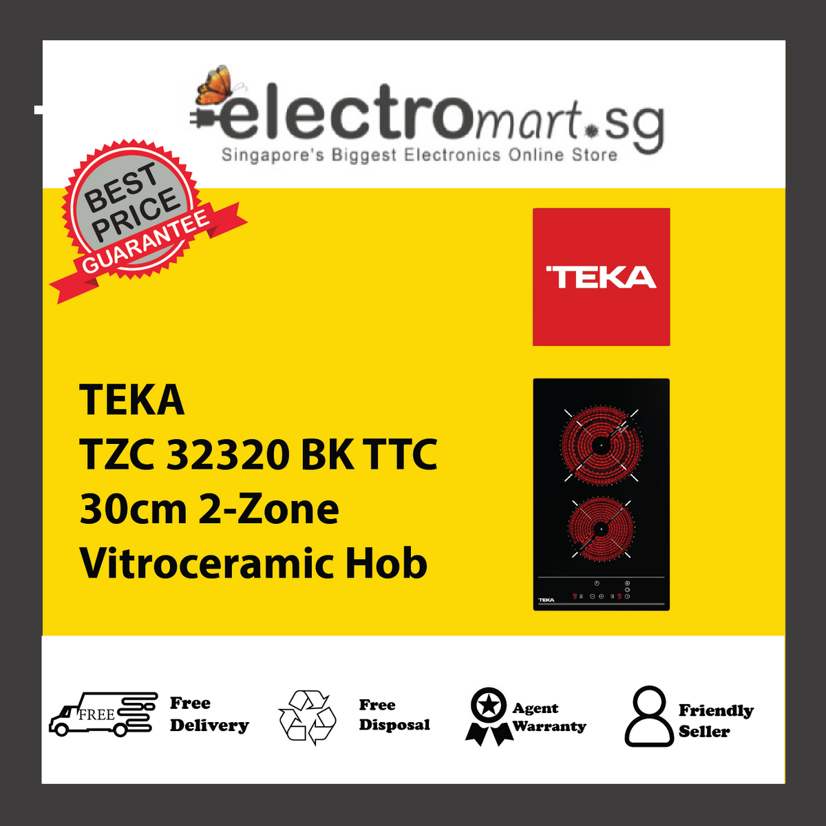 TEKA TZC 32320 BK TTC 30cm 2-Zone Vitroceramic Hob