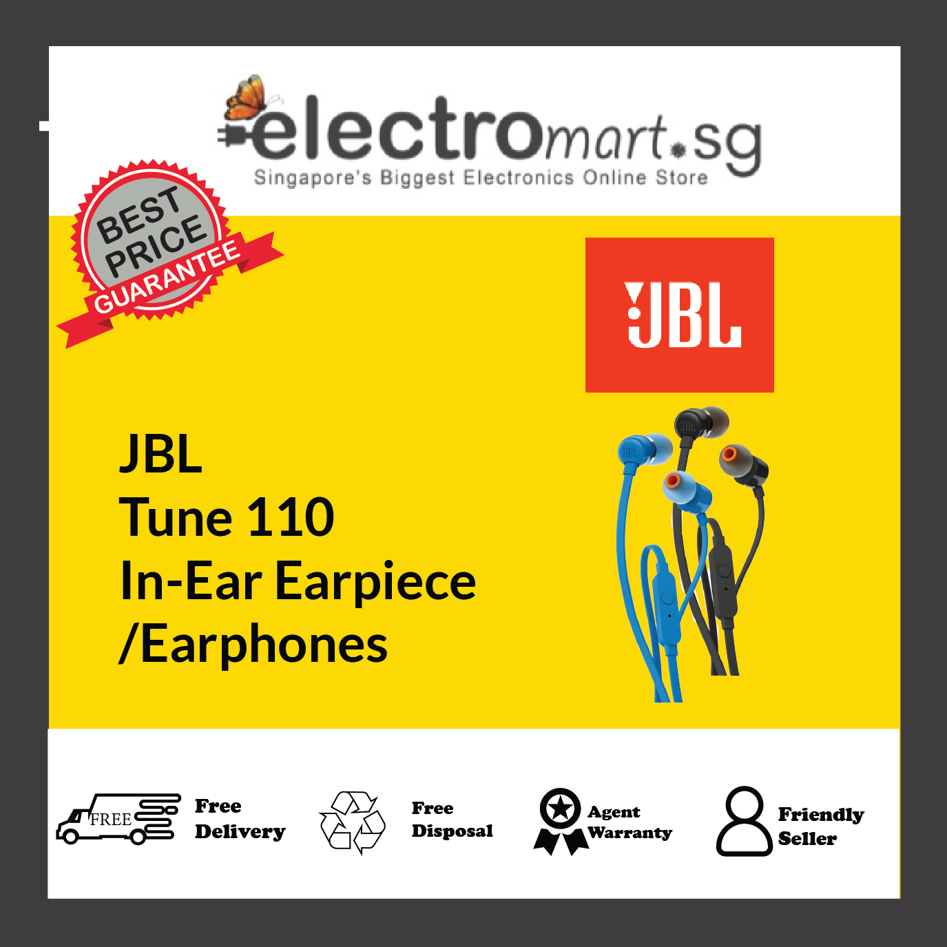 JBL Tune 110 In-Ear Earpiece/Earphones