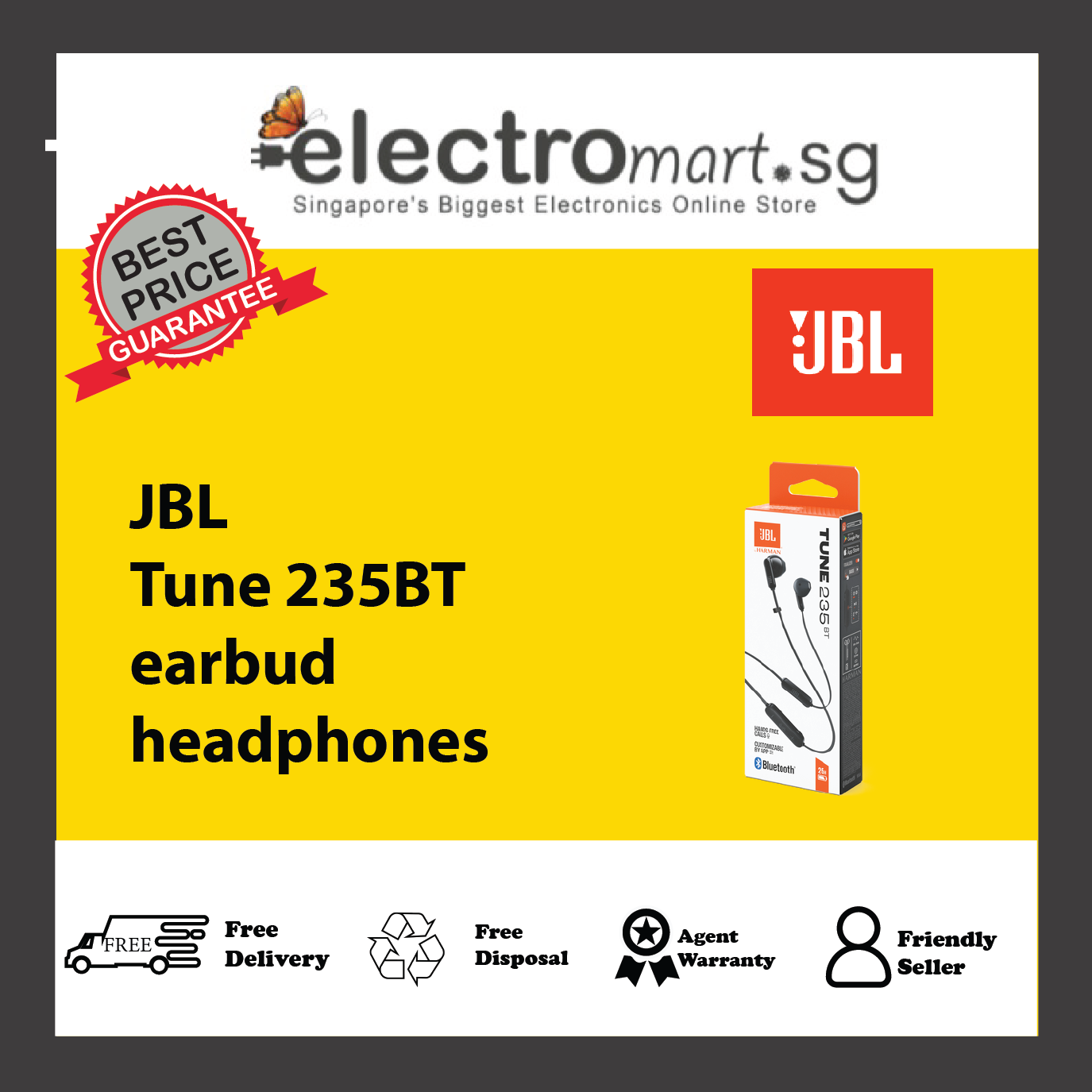 JBL Tune 235BT earbud headphones