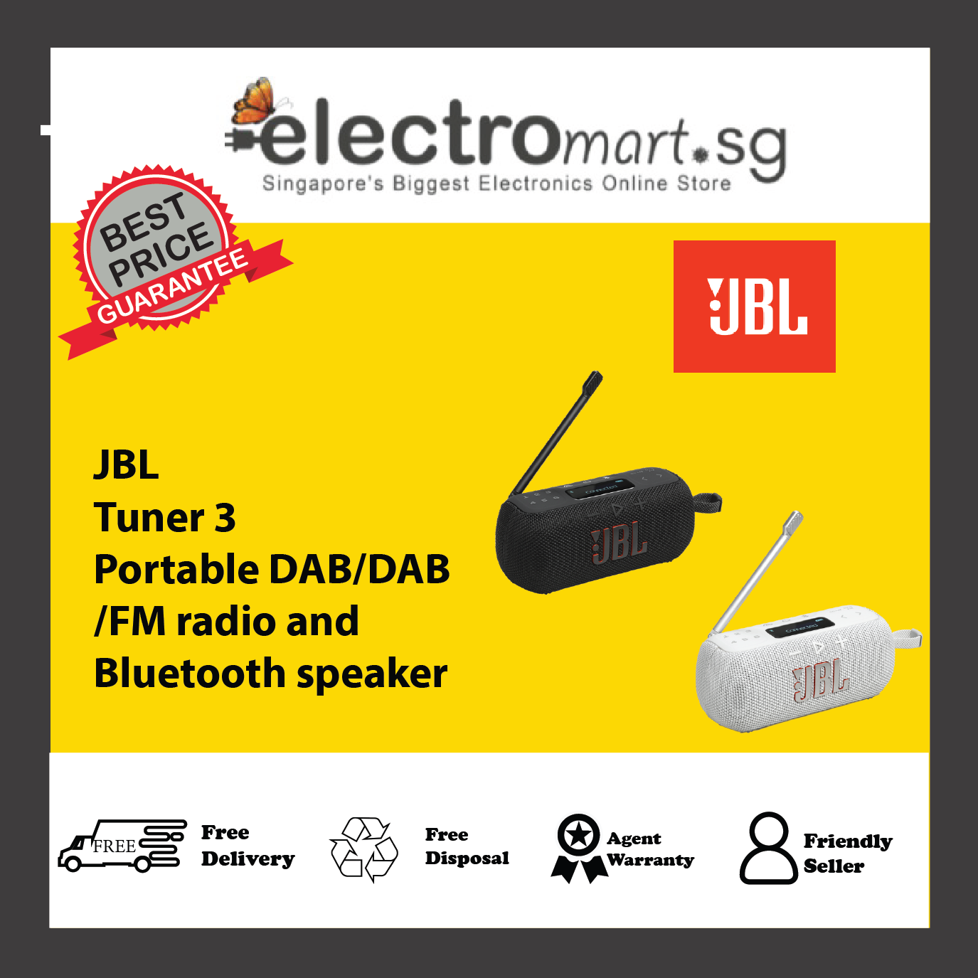 JBL Tuner 3 Portable DAB/DAB /FM radio and Bluetooth speaker
