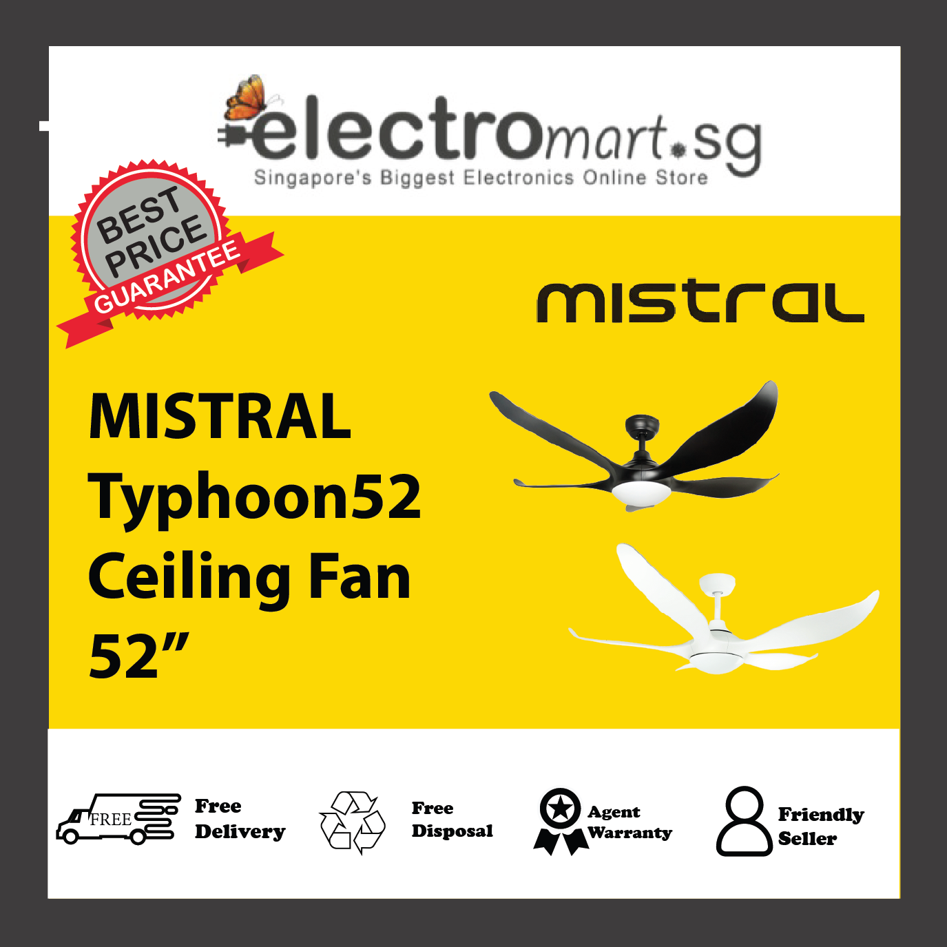 MISTRAL Typhoon52 Ceiling Fan 52”
