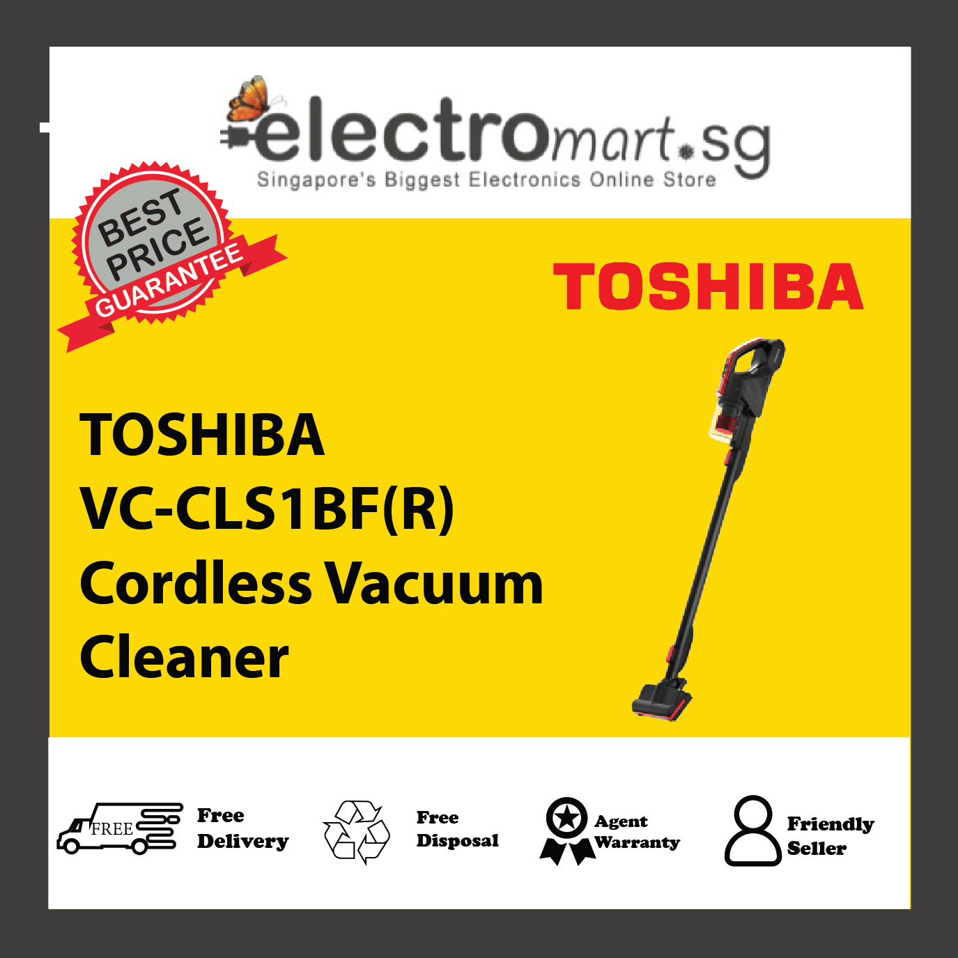 TOSHIBA VC-CLS1BF(R) Cordless Vacuum Cleaner