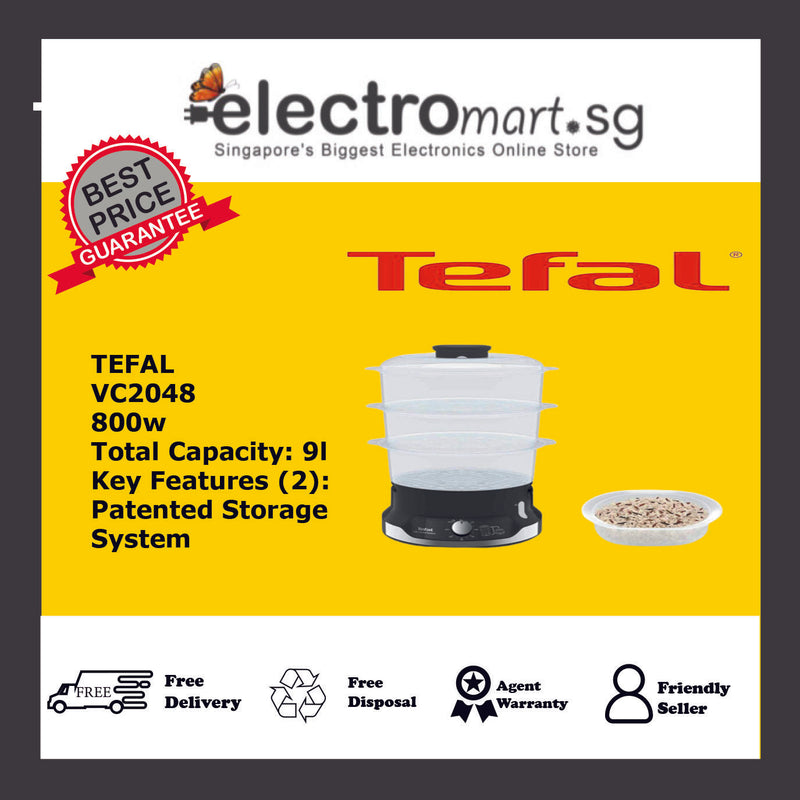 TEFAL VC2048 ULTRACOMPACT 3 TIER BPA FREE STEAMER (9L)
