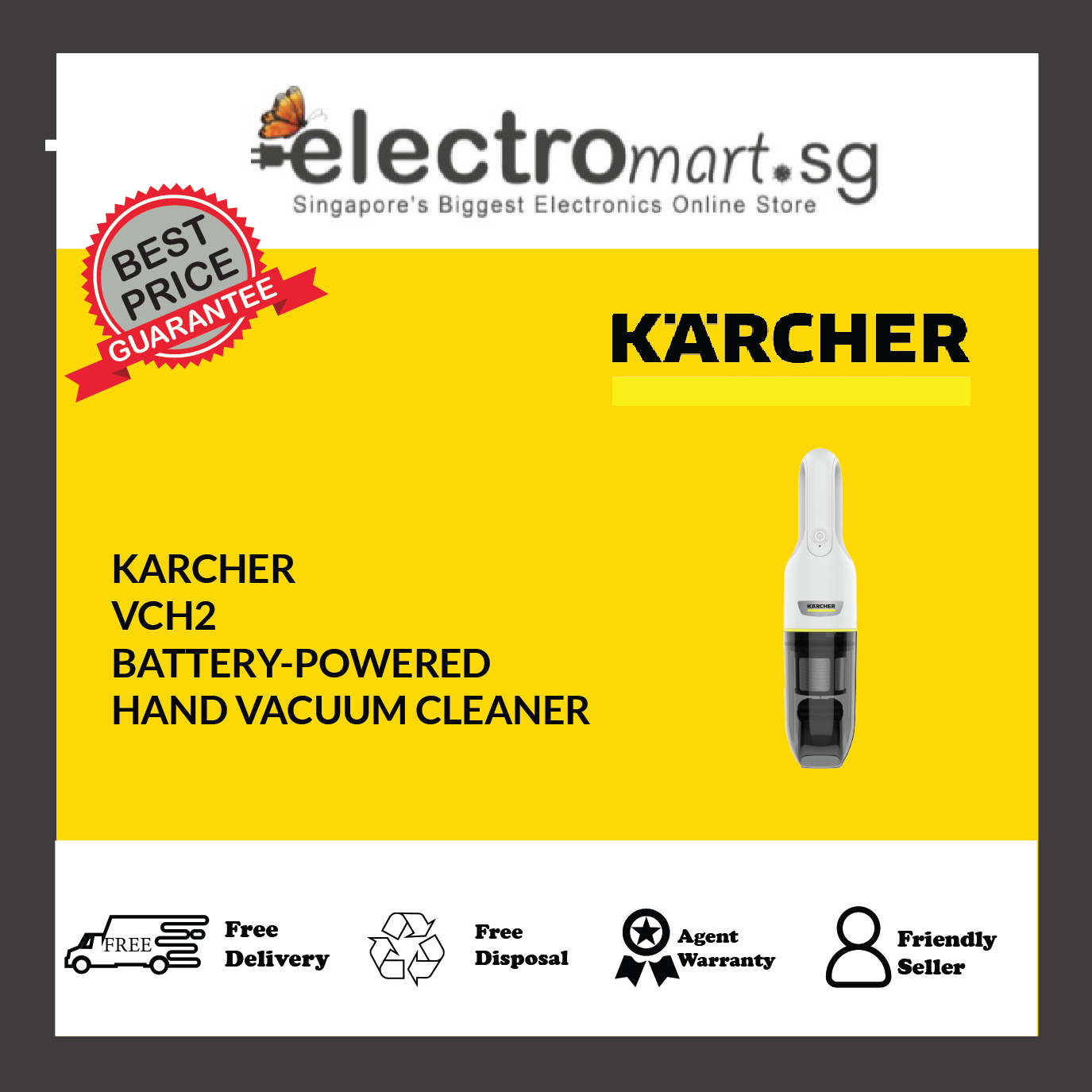 KARCHER VCH2 Cordless Battery-powered hand vacuum cleaner