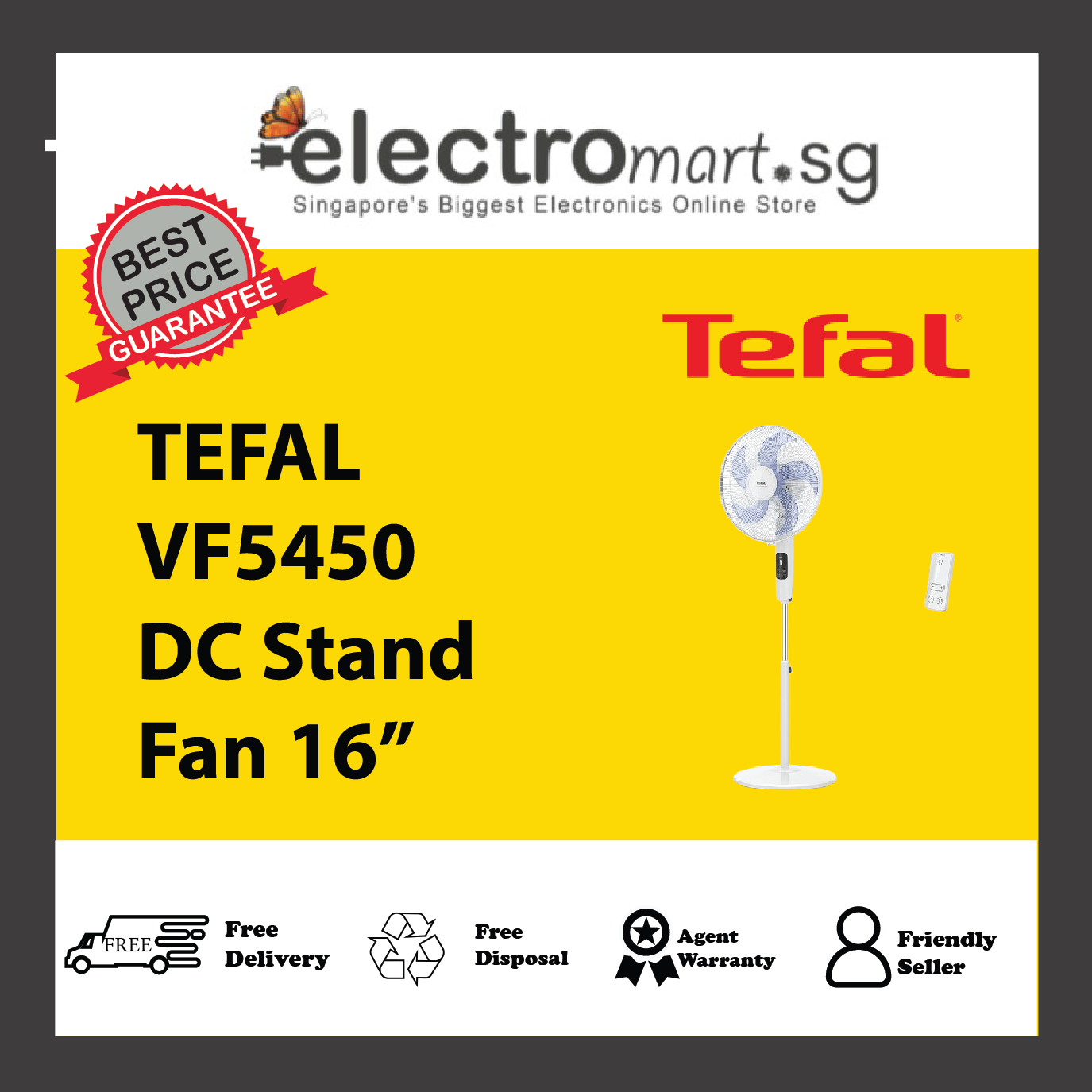TEFAL VF5450 DC Stand Fan 16”