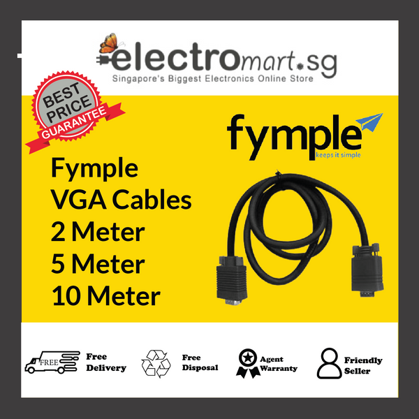 Fymple VGA Cable - 2 Meter, 5 Meter, 10 Meter