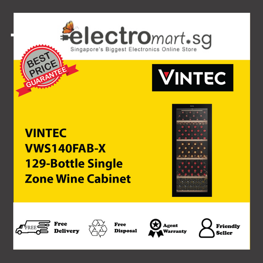 VINTEC VWS140FAB-X 129-Bottle Single Zone Wine Cabinet