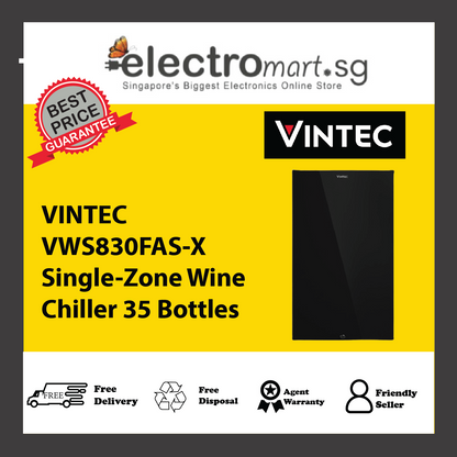 VINTEC VWS830FAS-X Single-Zone Wine Chiller 35 Bottles