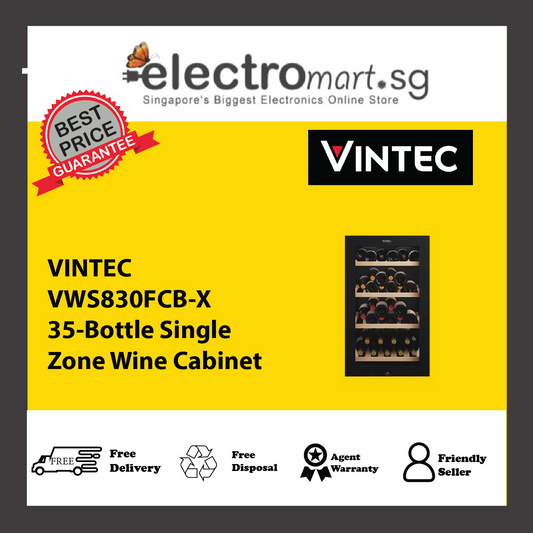 VINTEC VWS830FCB-X 35-Bottle Single Zone Wine Cabinet