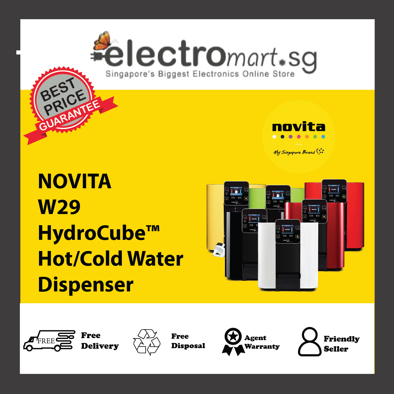 NOVITA W29 HydroCube™  Hot/Cold Water  Dispenser