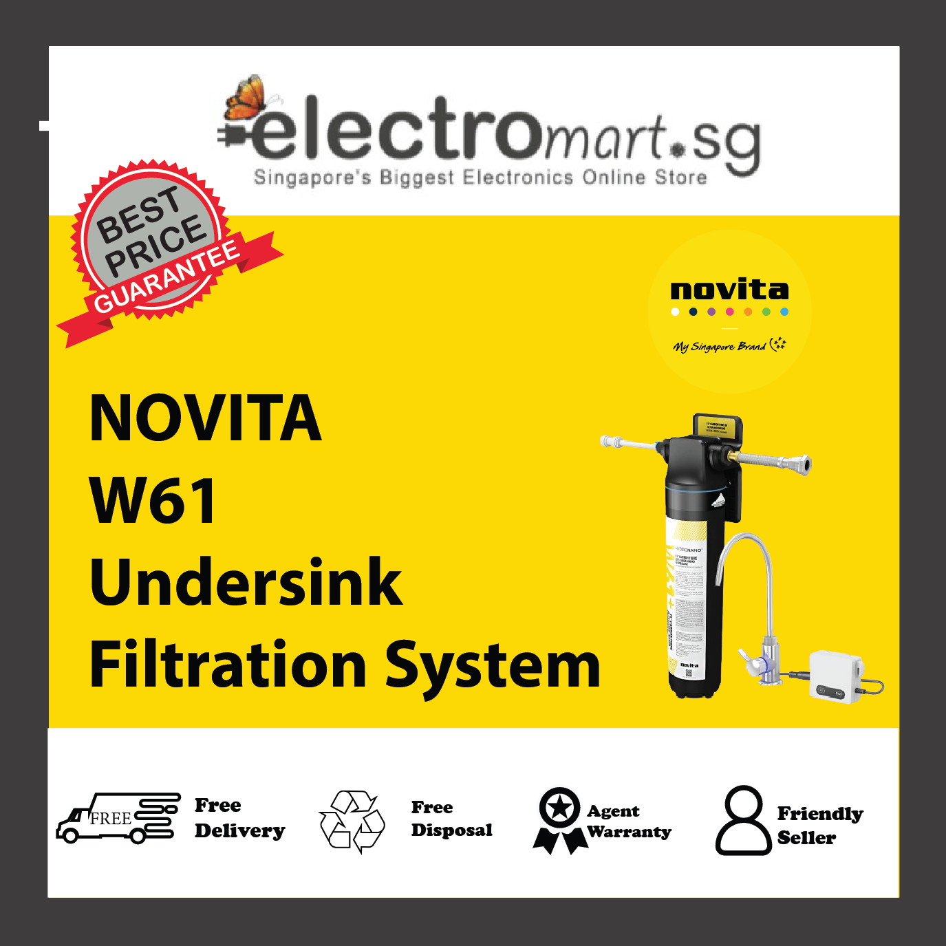 NOVITA W61 15” Undersink Filtration System W61