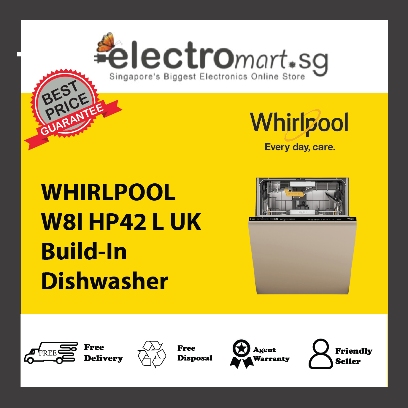WHIRLPOOL W8I HP42 L UK Build-In Dishwasher