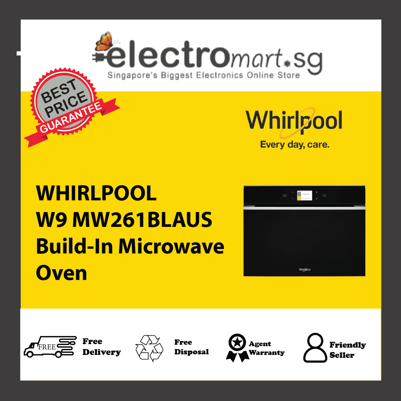 WHIRLPOOL W9 MW261BLAUS Build-In Microwave Oven