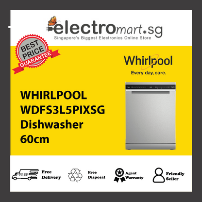 WHIRLPOOL WDFS3L5PIXSG Dishwasher 60cm