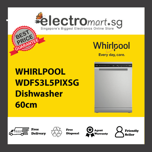 WHIRLPOOL WDFS3L5PIXSG Dishwasher 60cm