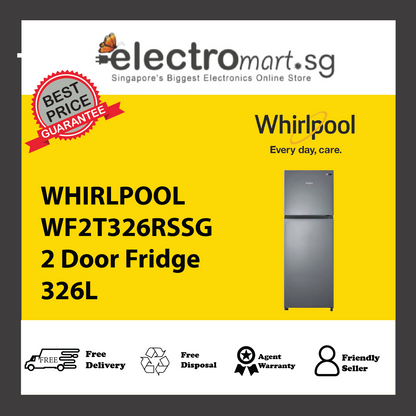 WHIRLPOOL WF2T326RSSG 2 Door Fridge 326L