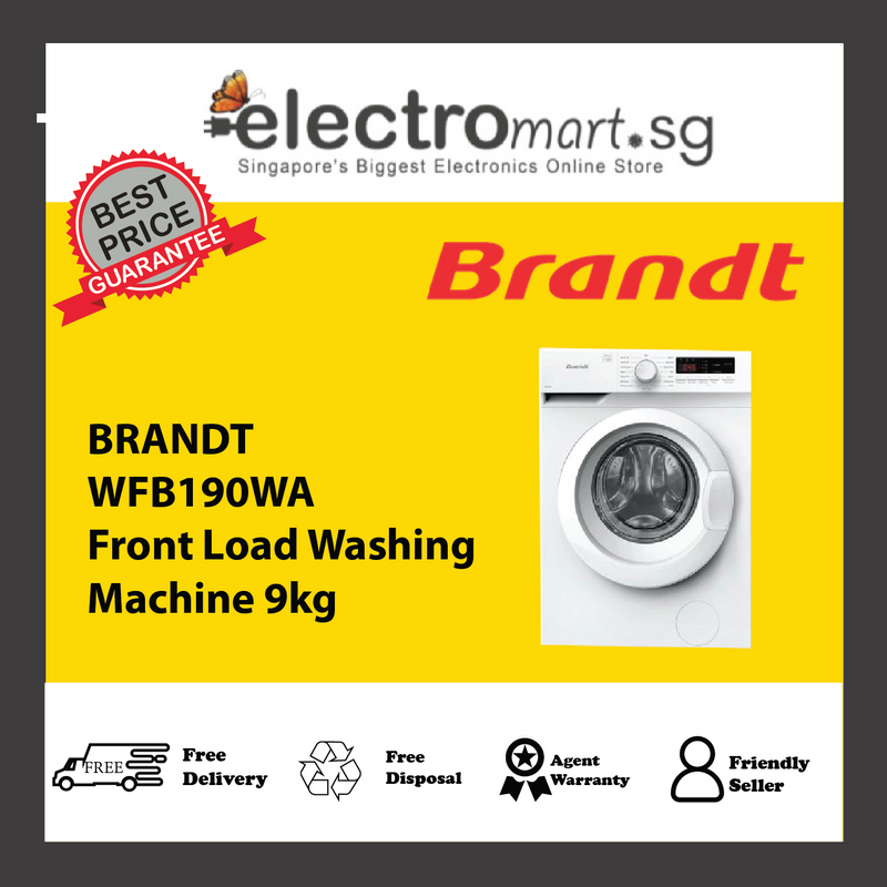 BRANDT WFB190WA  Front Load Washing  Machine 9kg