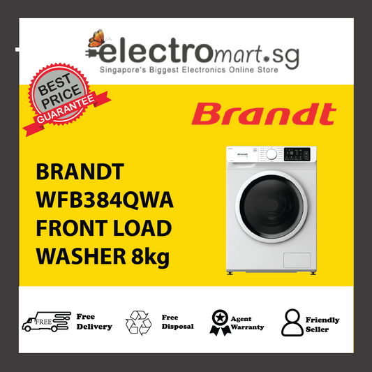 BRANDT WFB384QWA FRONT LOAD WASHER 8kg