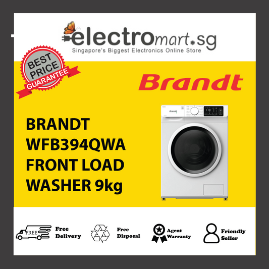 BRANDT WFB394QWA FRONT LOAD WASHER 9kg