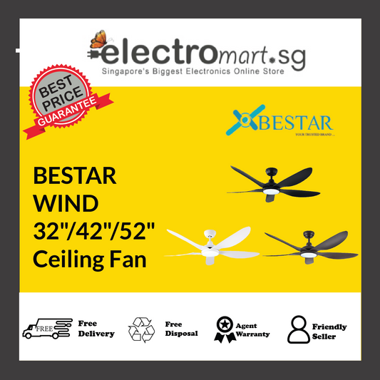BESTAR WIND 32” / 42” / 52”  DC Motor Ceiling  Fan