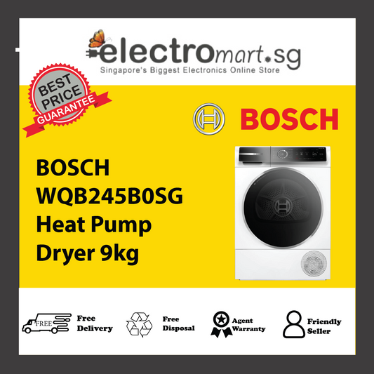 BOSCH WQB245B0SG Series 8 Heat Pump Dryer 9kg